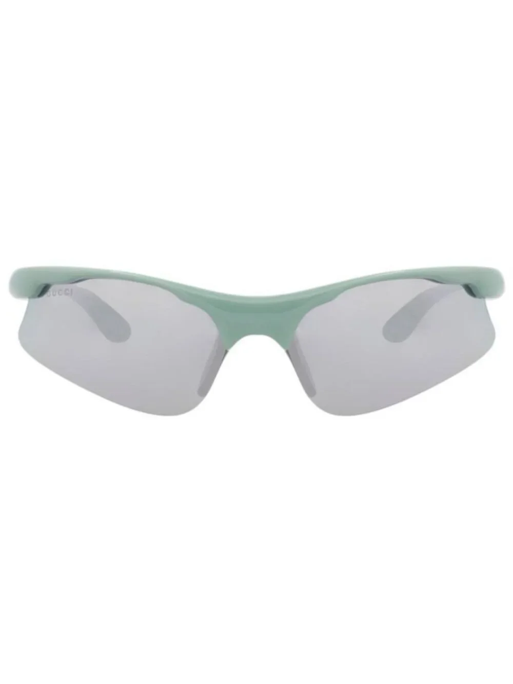 New Gucci Mens Shield/Wrap Green Green Silver Fashion Designer Sunglasses